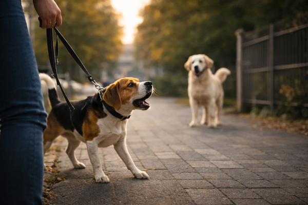 Mon chien aboie sur les autres chiens en promenade : comment le calmer