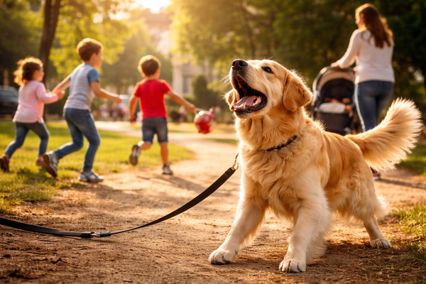 Mon chien aboie sur les enfants et les poussettes : comment retrouver des promenades plus sereines