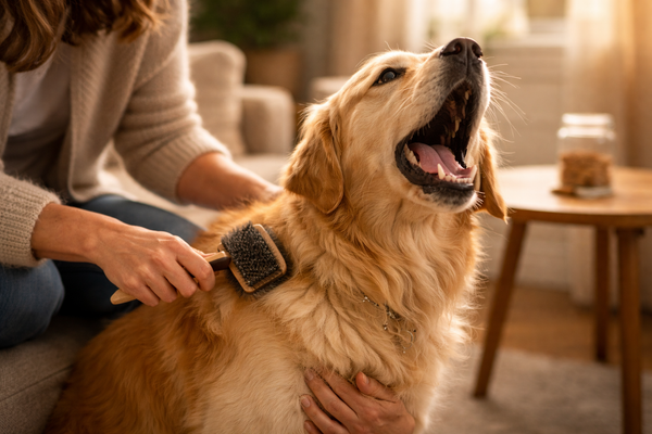 Mon chien aboie quand je le brosse : comment retrouver des soins plus calmes
