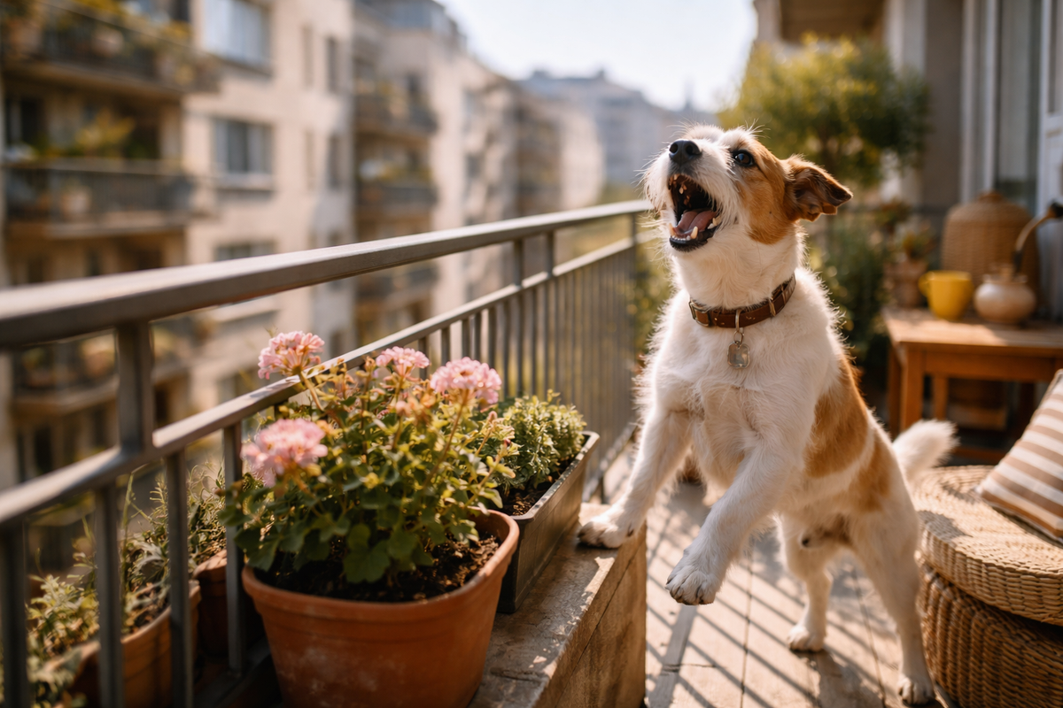 Mon chien aboie sur le balcon : comment retrouver le calme sans l’enfermer toute la journée