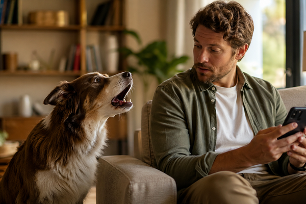 Mon chien aboie quand je regarde mon téléphone : comment retrouver du calme sans le repousser ?
