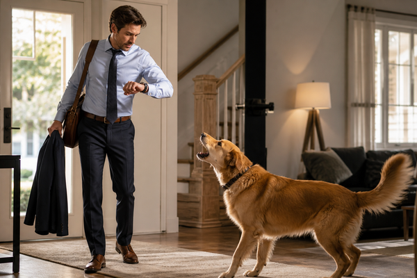 Mon chien aboie quand je suis pressé ou stressé : comment éviter qu’il monte avec moi ?
