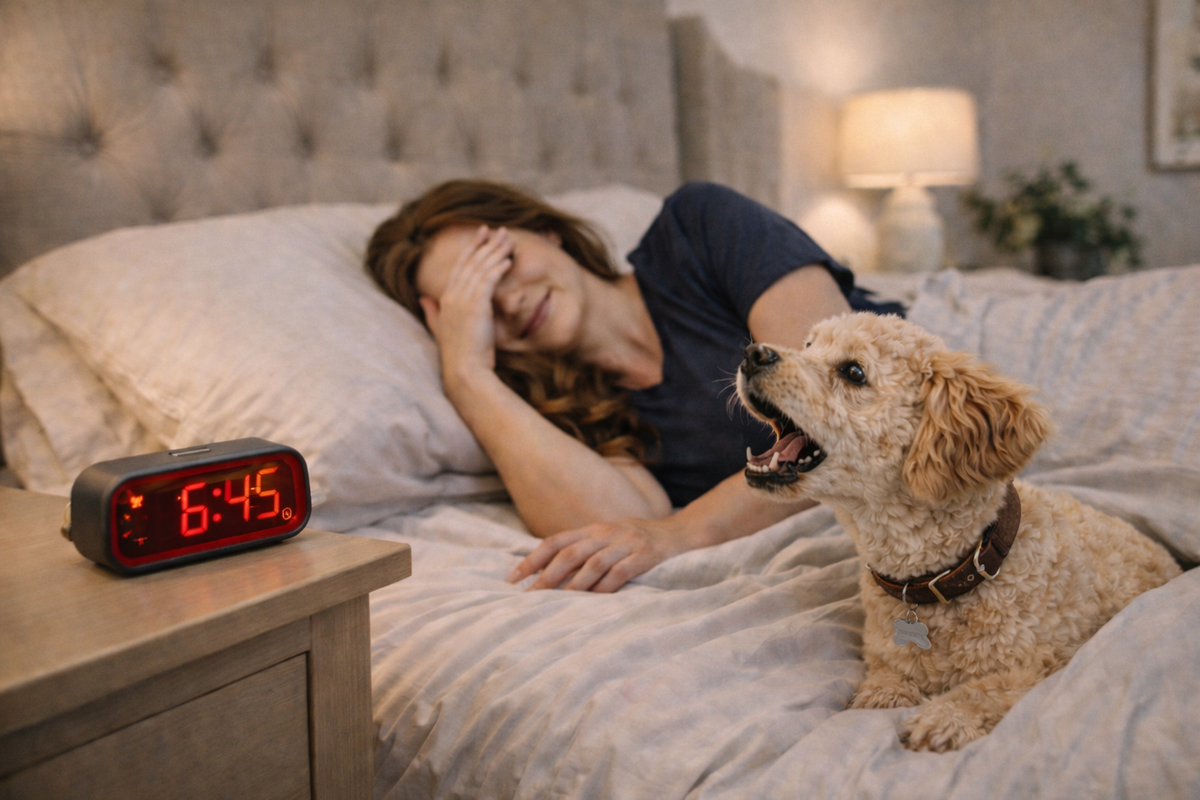 Chien qui aboie au réveil ou à l’alarme du matin : comment retrouver un matin calme