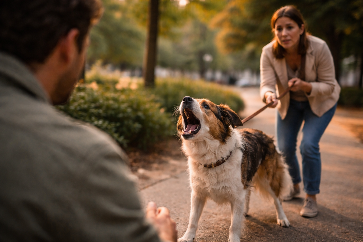 Mon chien aboie surtout sur les hommes : comment retrouver des sorties plus calmes