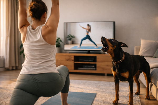Mon chien aboie quand je fais du sport à la maison : comment le calmer
