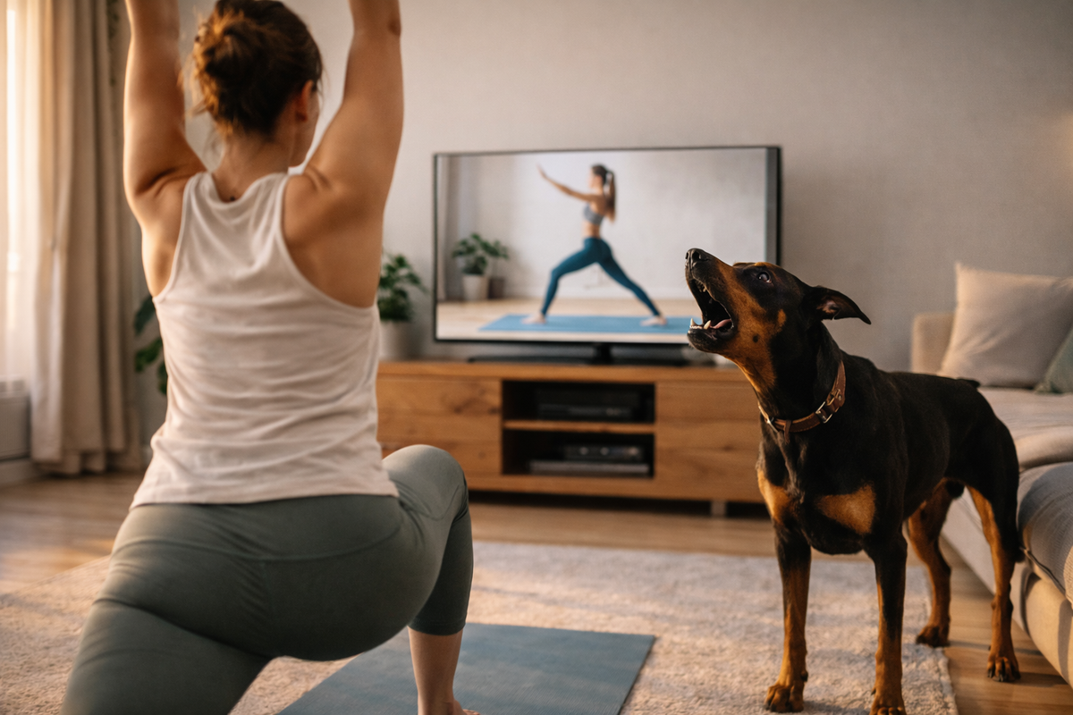 Mon chien aboie quand je fais du sport à la maison : comment le calmer