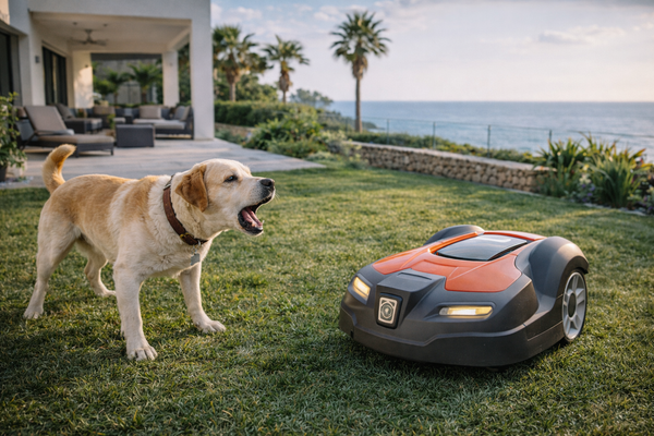 Mon chien aboie au robot tondeuse : comment retrouver le calme dans le jardin