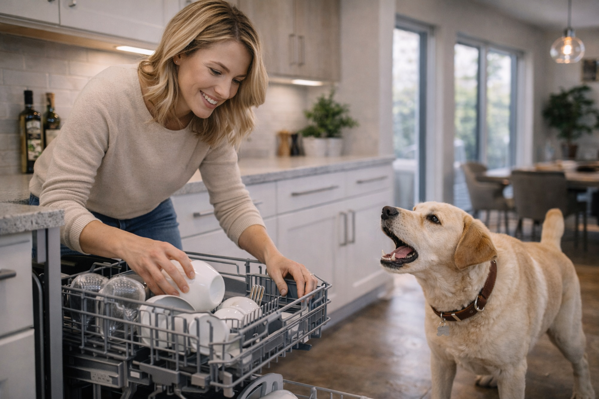 Mon chien aboie au lave-vaisselle : comment retrouver le calme dans la cuisine