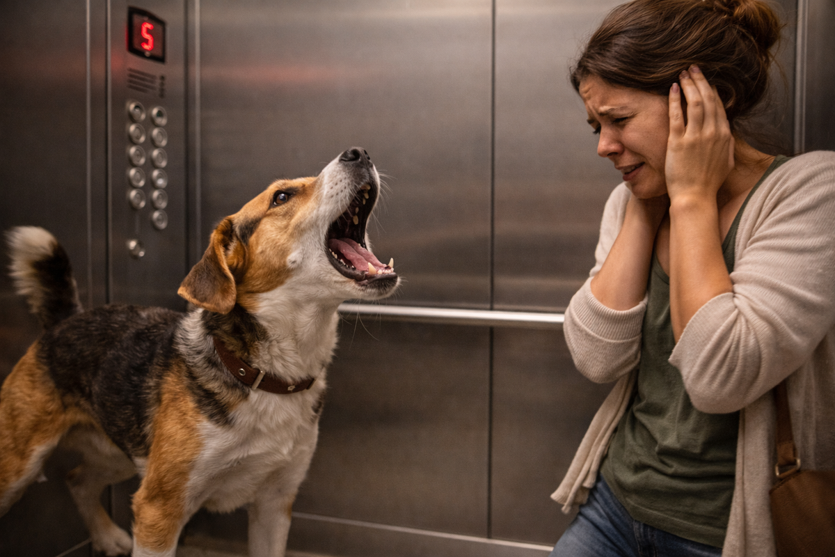 Mon chien aboie dans l’ascenseur ou la cage d’escalier : comment retrouver le calme