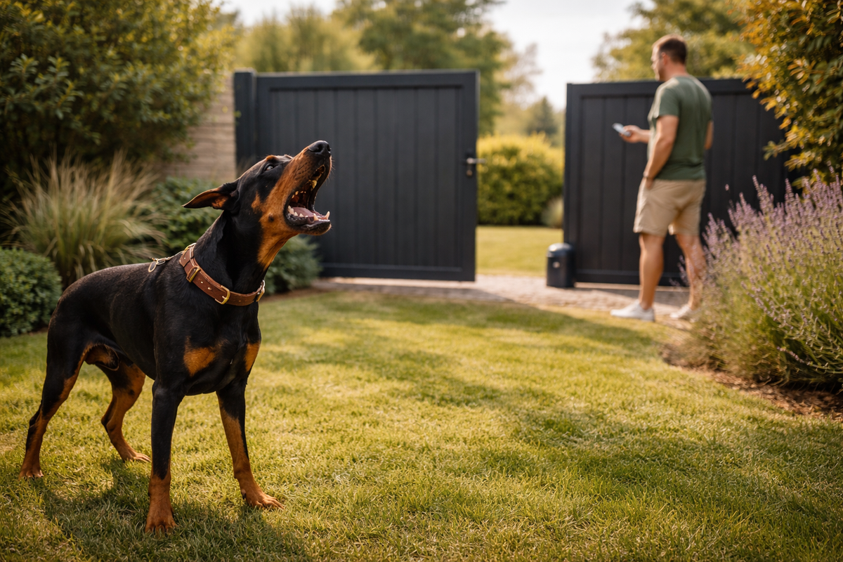 Mon chien aboie quand le portail électrique s’ouvre ou quand la porte de garage bouge : comment retrouver le calme