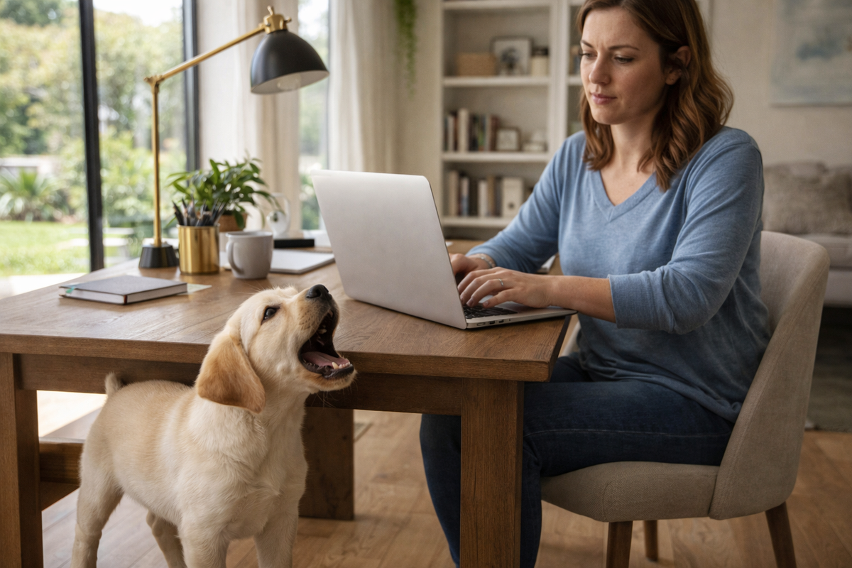 Mon chien aboie quand je travaille sur l’ordinateur : comment retrouver le calme en télétravail sans l’ignorer toute la journée