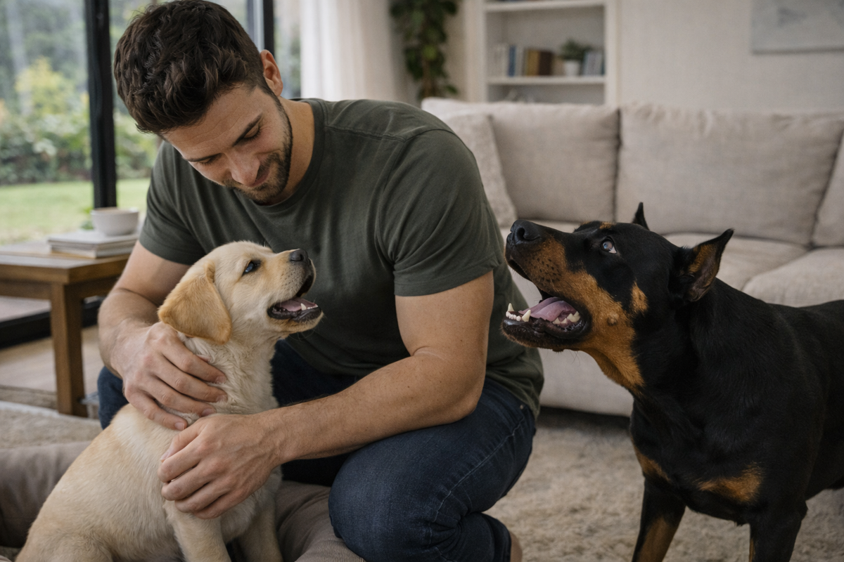 Mon chien aboie quand je caresse un autre chien : comment calmer cette jalousie apparente sans créer de conflit