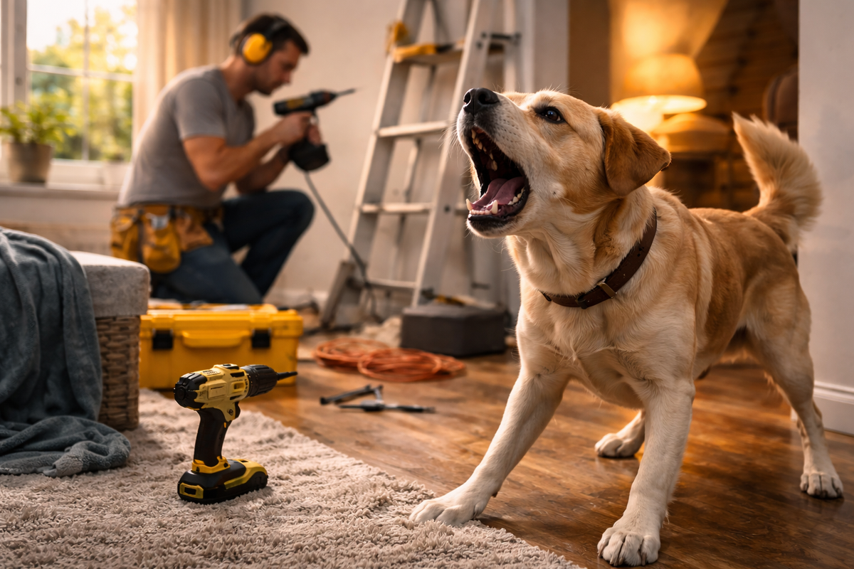 Mon chien aboie sur les bruits de travaux : comment l’aider à retrouver le calme