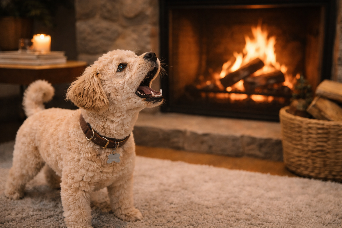 Chien qui aboie au feu, à la cheminée ou au poêle à bois : comment retrouver le calme