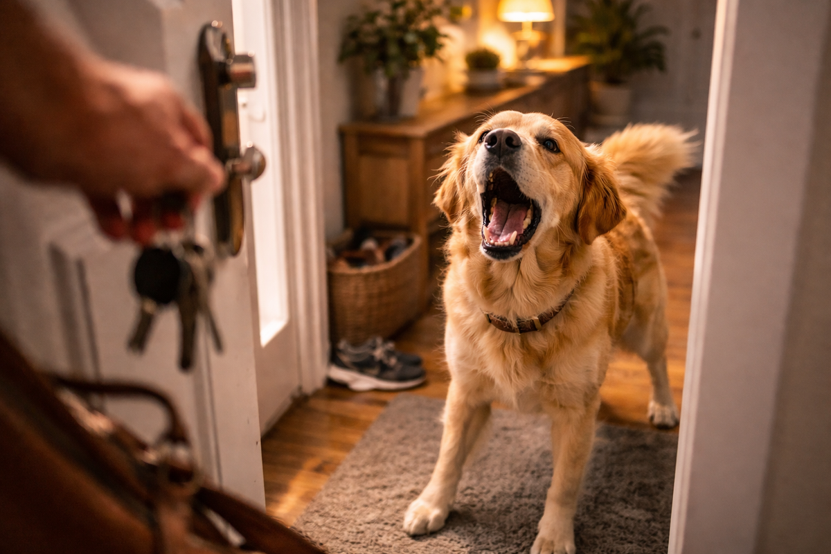 Mon chien aboie quand je rentre à la maison : comment retrouver un accueil calme