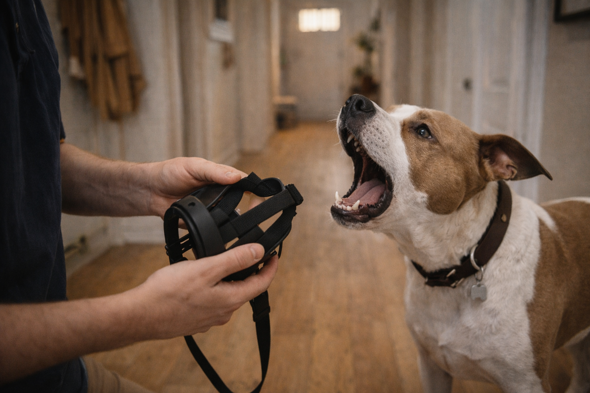 Mon chien aboie quand on lui met une muselière : comment l’habituer sans conflit