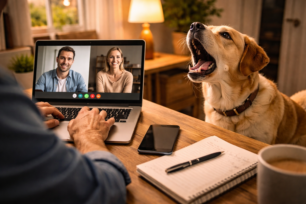 Mon chien aboie au téléphone ou en visio : comment retrouver des appels plus calmes